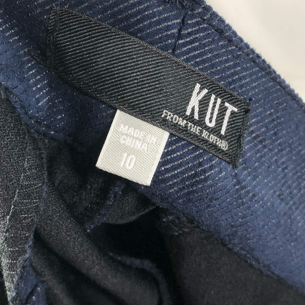 Kut From the Kloth Navy Blue Straight Leg Textured Dress‎ Pants 10 - Picture 4 of 4